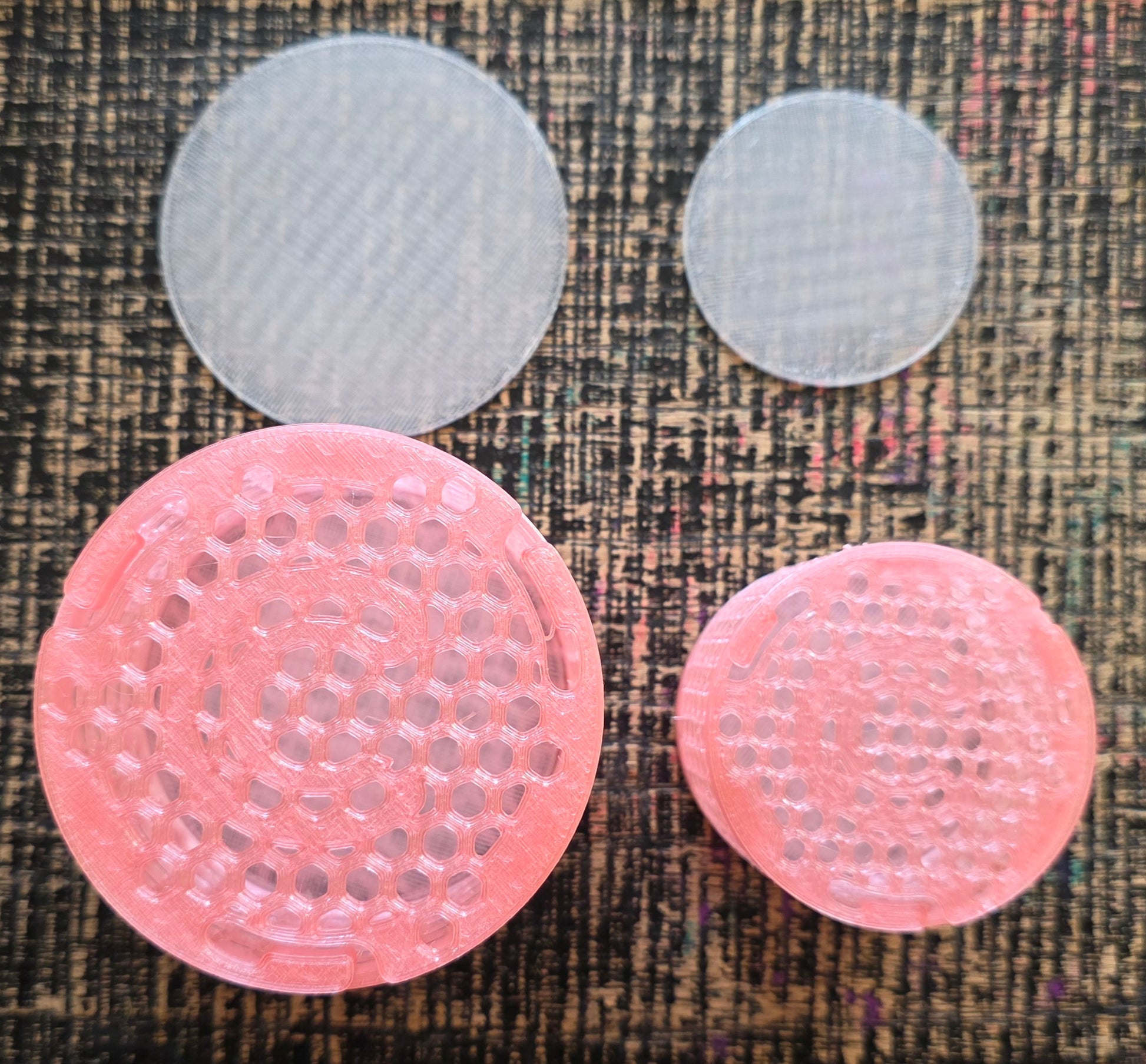 Translucent Pink Cages with Discs